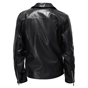 Veste en cuir véritable pour homme, élégante, à fermeture éclair, style classique pour jeunes, de haute qualité, surdimensionnée, imperméable, respirante, style urbain - Product Image 5