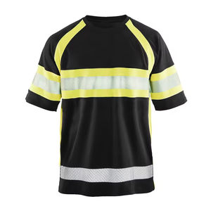 เสื้อยืดแขนสั้นสำหรับผู้ชายเสื้อทำงานผ้าฝ้าย100% ระบายอากาศได้ดีมองเห็นง่าย - Product Image 1