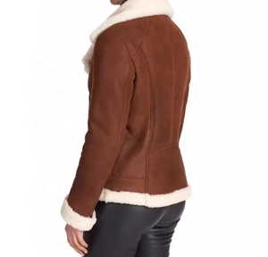 Manteau d'hiver en fausse fourrure pour hommes, décontracté, épais, chaud, extérieur, moto, grande taille, en cuir véritable, veste pour hommes. - Product Image 6