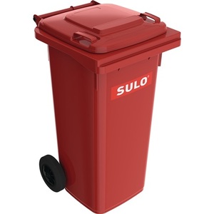 ถังขยะเคลื่อนที่สีแดงขนาดใหญ่ 120 ลิตร ผลิตจากพลาสติก HDPE ได้มาตรฐาน EN 840 ตามข้อกำหนดของ SULO - Product Image 1