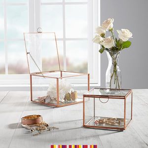 Joyero Grande de Metal y Vidrio con Interior Espacioso, Cojín de Terciopelo, Almacenamiento Seguro y Protección para Joyas - Product Image 1