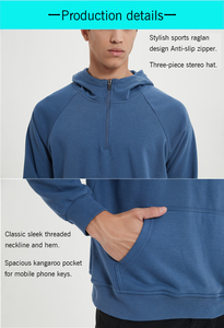 Sweatshirts à capuche de grande taille 14 avec col zippé unisexe pulls à capuche avec poches kangourou personnalisés sweatshirts à capuche pour hommes vierges - Product Image 3