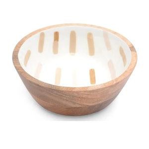 Article de restauration domestique Récipient à fruits séché en profondeur personnalisé Bol en bois Design moderne Bol de service et de mélange de salade de fruits - Product Image 2