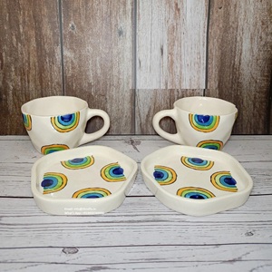 Tasse infuseur à thé en grès avec couvercle | Tasse en céramique rustique faite à la main pour thé et infusion de plantes - Product Image 1