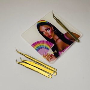 GETUP BROSONS IMPEX Pince à épiler en acier inoxydable pour extensions de cils, kit de tuiles pour cils, antistatique, à dents/lisse/serré - Product Image 3