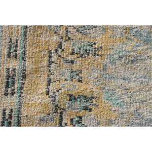 Vintage Turkish Round Rug 2.7x2.8 ft, <b>Yellow</b> <b>Wool</b> Rug - Product Image 5