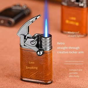 Briquet torche vintage à flamme jet, en métal, rechargeable au butane, coupe-vent, pour cigarettes, logo personnalisé, vente en gros en vrac - Product Image 6