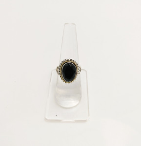 925 Sterling Silver Unisex <b>Ring</b> with <b>Black</b> <b>Onyx</b> Oval Gemstone Vintage Style Wedding or Party Jewelry Everyday trendy <b>Rings</b> gift - Product Image 1