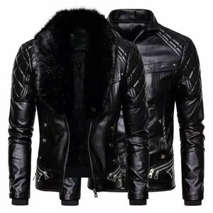 Moda personalizada nueva llegada de alta calidad chaqueta de cuero de Moda hombre nueva moda hombres PU chaqueta de cuero hombres al por mayor - Product Image 1