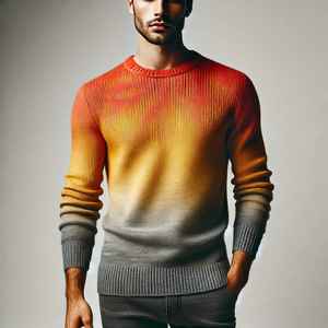 Suéter de Punto con Cierre para Hombre, Color Sólido, Invierno, Manga Corta, Jersey de Punto Grueso con Bordado en el Cuello - Product Image 2