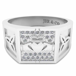 Top Seller Gold Plated 925 Sterling Silver Claddagh Wedding <b>Ring</b> For <b>Men</b> Luxury Fashion Engagement <b>Ring</b> At Wholesale Price - Product Image 1