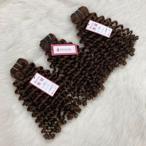 Máquina de extensiones de cabello humano vietnamita Virgen sin procesar, cutícula de doble trama alineada, marrón, sin enredos, sin derramamiento, 100g, grado 8A-12A - Product Image 1