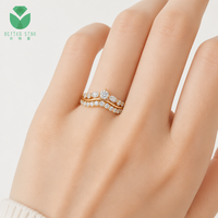 Bague de mariage classique pour femme en or jaune/blanc/rose 14K/18K avec diamant de laboratoire taille ronde personnalisé 0,5-1 carat D VVS certifié IGI