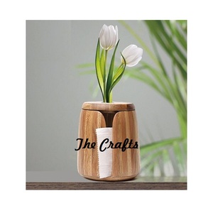 Boîte à mouchoirs au design classique, en bois, couleur marron, porte-serviettes pour la cuisine et la vaisselle - Product Image 3