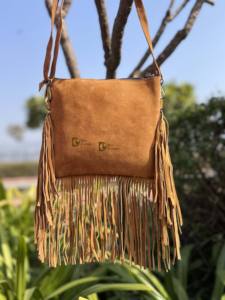 Western Pattern Hair on Hide Fur Fringe Leather Sling <b>Bag</b> Patches Handbag Crossbody Fashion Gypsy Fringe Stylish <b>Bags</b> - Product Image 4