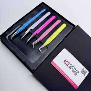 Pince à épiler pour cils GETUP BROSONS IMPEX GBI-EET-2653 90/45/isolations en acier inoxydable avec revêtement anti-magnétique et pointe lisse - Product Image 1