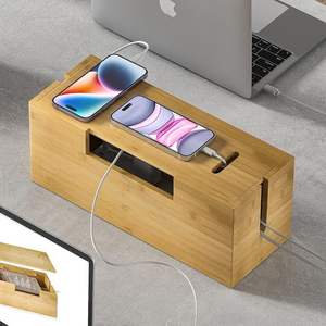 Eco Wooden <b>WiFi</b> & <b>Phone</b> Wire Storage Box | Handmade Best Quality Finish | Factory Direct Wholesale Bulk - Product Image 2