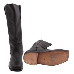 Ceci est une paire de bottes de cavalerie en cuir noir pour hommes, de style guerre civile. - Product Image 6