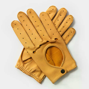 Gants de conduite en cuir véritable de haute qualité, durables et confortables, antidérapants avec logo personnalisé - Product Image 1