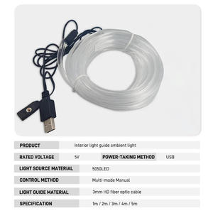 Bande lumineuse flexible RGB pour intérieur de voiture, éclairage d'ambiance USB EL à ligne froide pour la décoration intérieure et la recherche sur l'épilepsie et la dépression - Product Image 2