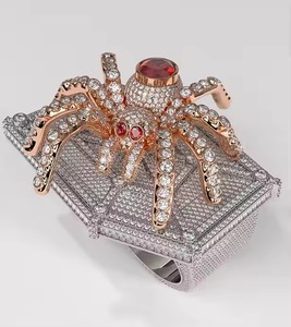 Conception personnalisée unisexe en argent sterling fin style Hip Hop VVS Moissanite bague en diamant pour la vente à l'exportation de l'Inde - Product Image 2