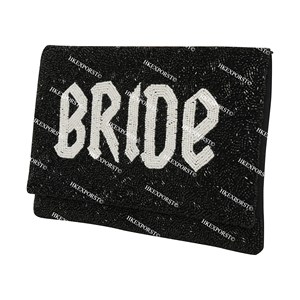 Bolso de mano elegante para mujer, con cuentas, a rayas, rosa, para boda, fiesta, noche. - Product Image 2
