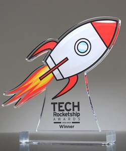 Martillo de sierra acrílica impreso personalizado, Premio de Reconocimiento de empleado, Lucite, gráficos a todo Color, cohete, rendimiento, Trofeo - Product Image 4