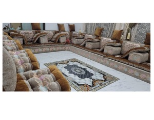 Design d'intérieur Majlis arabe, design classique moderne, ensemble élégant pour salon, sièges d'angle luxueux, design gain de place - Product Image 1