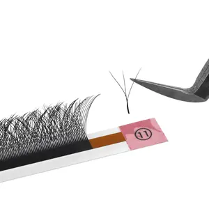 Matte black w lashes natural looking 6-15mm length 8d - w shaped eyelash extension unique 2024 lash extensions supply OEM ODM