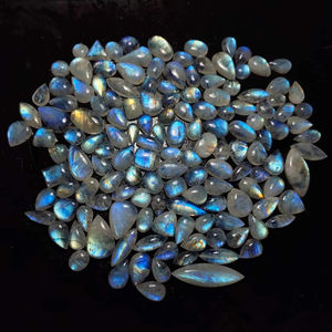 มูนสโตนสีรุ้งธรรมชาติ รูปทรงลูกแพร์ ขนาดปรับได้ แบบหลวม แบบคาโบชอง เอฟเฟกต์เปลี่ยนสี มีหลายขนาดให้เลือกสำหรับทำเครื่องประดับ - Product Image 1