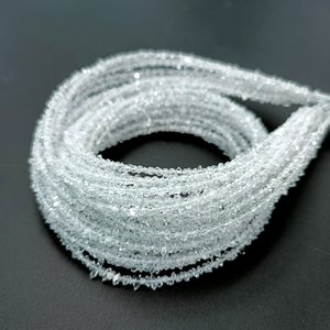 Cuentas de diamante de cuarzo Herkimer transparentes naturales, Pepita sin cortar de 2-3mm, cuentas de diamante Herkimer de cuarzo puntiagudas sueltas de doble terminación - Product Image 2