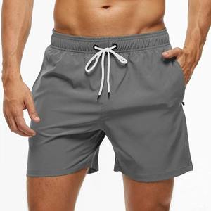 Pantalones cortos de playa informales de estilo sólido para hombre, bañadores de secado rápido con cierre elástico y bolsillos con cremallera, ropa de playa a la moda - Product Image 6