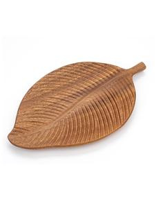 Plateaux décoratifs en forme de feuille en bois plateau de rangement rustique en bois pour collations Dessert thé Fruits pains nourriture - Product Image 1