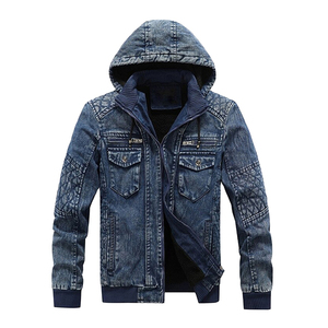 Latest Style Best <b>Material</b> Newly Arrived Custom Make Factory Made Hooded Competitive Price <b>Denim</b> Jackets for Men - Product Image 1