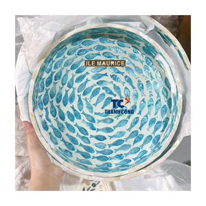 ถาดกลมทำด้วยมือพร้อมไม้ถูพื้นเหมาะสำหรับบ้านและรีสอร์ทริมชายฝั่ง - Product Image 2