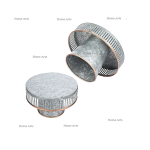 Set Of 2 Different Sizes <b>Cake</b> Display <b>Stand</b> Round Shape Galvanized <b>Cake</b> Dessert Serving <b>Stand</b> At Low Price - Product Image 2