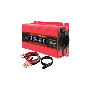 อินเวอร์เตอร์อัตโนมัติ 12V เป็น 230V 650W (1500W พีค) พร้อมหน้าจอ LCD พอร์ต USB 2 ช่อง ปลั๊ก EU พัดลมในตัว แปลงแรงดันไฟฟ้าอัตโนมัติ - Product Image 1