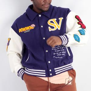 Chaqueta universitaria de relleno de invierno para hombre, chaqueta con letras personalizadas de fábrica, chaquetas universitarias Bomber Letterman con bordado - Product Image 5