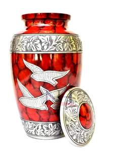 Urna de Aluminio con Estampado de Pájaro Rojo y Blanco, Caja Conmemorativa Clásica para Cenizas, Recuerdo Decorativo para Hombres - Product Image 4
