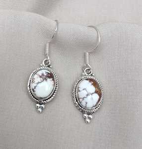 Pendientes de Plata de Ley 925 con Jaspe Natural de Caballo Salvaje, Joyería Boho Colgante, Piedra Natural, Regalo para Ella, Joyería de Moda - Product Image 5