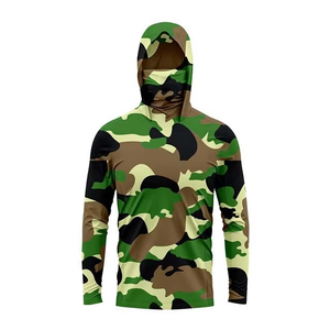 ชุดตกปลาแขนยาวสำหรับผู้ชาย พิมพ์โลโก้ได้ ทนทาน ผลิตจากโพลีเอสเตอร์ 100% กันลม มีฮู้ด ป้องกันรังสียูวี UPF 50+ ระบายอากาศได้ดี - Product Image 3