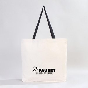 Custom 10 oz Cotton Canvas <b>Beach</b> Tote <b>Bag</b> with Black Handles 19 16 4 Inches Washable 48 41 10 cm - Product Image 6