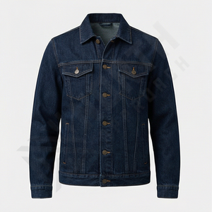 Veste en jean pour homme disponible, 100% lavable, col montant, réversible, collection hiver, avec impression en relief - Product Image 1