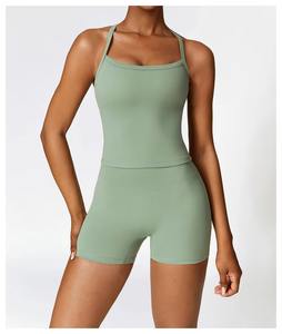 Top Deportivo Corto para Mujer, Personalizado al por Mayor, de Alta Demanda, con Logotipo, Transpirable, Antigolpes, Cuello en U, Espalda Deportiva, para Yoga y Gimnasio - Product Image 4