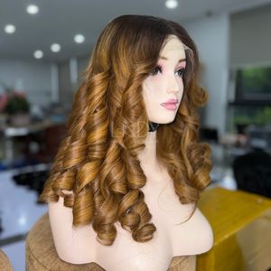 Perruque de fermeture de perruques de couleurs rebondies de la meilleure qualité faite de 100% vrais cheveux humains vietnamiens - Product Image 5