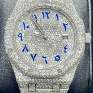 นาฬิกาข้อมือหรูหราประดับเพชรโมอิสซาไนต์ VVS1 สแตนเลสสตีล ตัวเลขแบบอารบิก ของขวัญสุดพิเศษ - Product Image 3