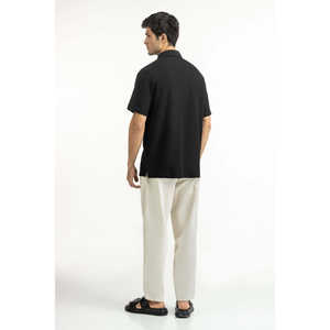 Tissu tricoté 100 % polyester pour polo, anti-plis, broderie foncée, motif uni, grande taille, coupe classique MN-PSH-SS25-130 - Product Image 2