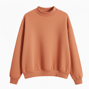 OEM High Quality Cotton Blended Women's Oversized Mock Neck Sweatshirt Custom Casual Loose Fit Streetwear for Winter - Product Image 1