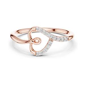 Anillo de Diamante Cultivado en Laboratorio de 0.081 CT para Mujer con Diseño en Espiral, Claridad VVS-VS EF, Oro de 18KT, 14KT, 10KT y Plata 925, Color Rosa - Product Image 3