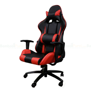 Chaise de jeu pivotante rouge GC003 avec accoudoirs 4D extensibles, inclinable, en cuir et métal, avec fonction massage, design moderne pour la maison et le bureau - Product Image 1